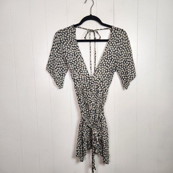 Faithfull The Brand Umbria Mini Dress Floral Print Size 2 XS Summer Beach Femme - Picture 6 of 16